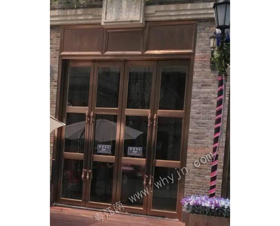 商業街門面不銹鋼地簧門